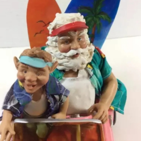 VINTAGE POSSIBLE DREAMS CLOTHTIQUE "SANTA SURFS UP" CHRISTMAS FIGURINE - Picture 6 of 9